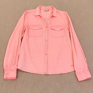 Only bright Pink wm’s Button Down Shirt lightly diaphanous